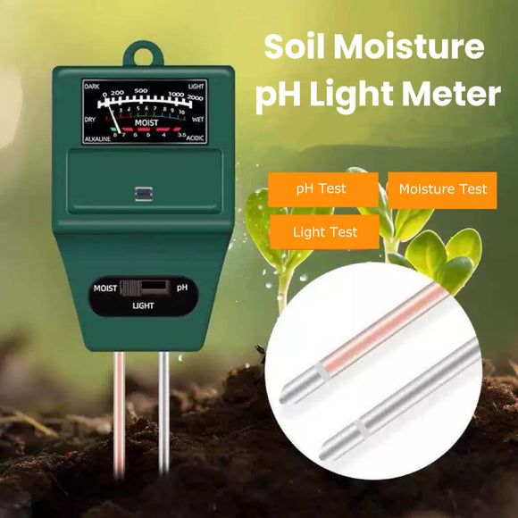 Soil Moisture pH Light Meter | Soil pH Tester for Plants | Dual Probe Soil Tester | HNT-0010
