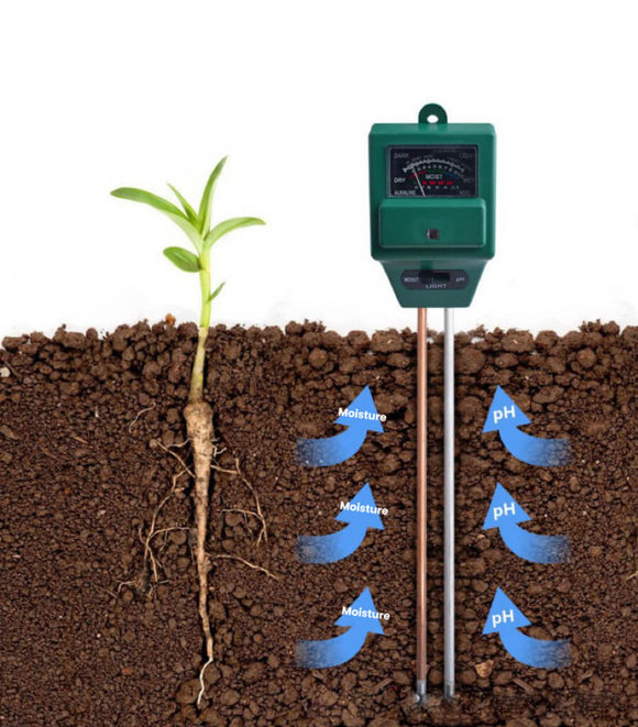 Soil Moisture pH Light Meter | Soil pH Tester for Plants | Dual Probe Soil Tester | HNT-0010
