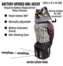 Predator Decoys for Birds | Rotating Head Owl Decoy | Motion Activated Solar Powered Owl Decoy for Birds-9