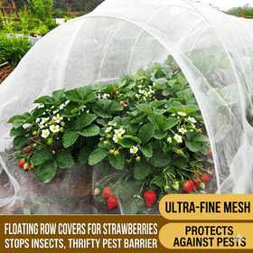 Floating Row Covers For Strawberries | 60 Mesh Pest Birds Control Protection | Multiple Sizes Available