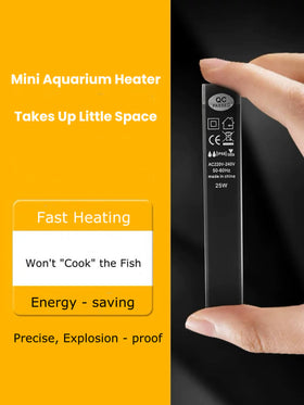 Mini Aquarium Heater | Small Tank Heater | 15W & 25W | Submersible Heaters - 0