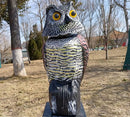Predator Decoys for Birds | Rotating Head Owl Decoy | Motion Activated Solar Powered Owl Decoy for Birds-2