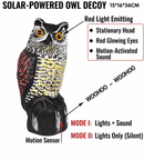 Predator Decoys for Birds | Rotating Head Owl Decoy | Motion Activated Solar Powered Owl Decoy for Birds-8