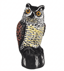 Predator Decoys for Birds | Rotating Head Owl Decoy | Motion Activated Solar Powered Owl Decoy for Birds-1