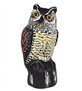 Predator Decoys for Birds | Rotating Head Owl Decoy | Motion Activated Solar Powered Owl Decoy for Birds