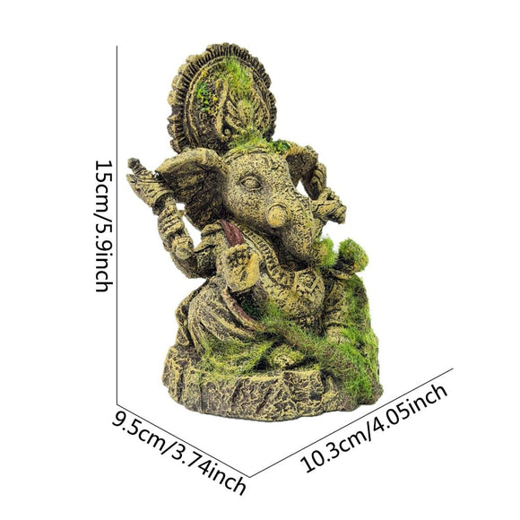Aquarium Elephant God Statue Ornament