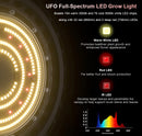 Cultiuana UFO Full Spectrum LED Grow Light - 100w-500w, AC100-277V, IR Diodes, Lazy Grow-5