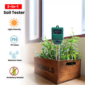 Soil Moisture pH Light Meter | Soil pH Tester for Plants | Dual Probe Soil Tester | HNT-0010
