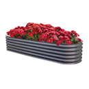 17" Metal Round Raised Garden Bed | 17" Corrugated Metal Garden Beds | For Outdoor Flowers-4