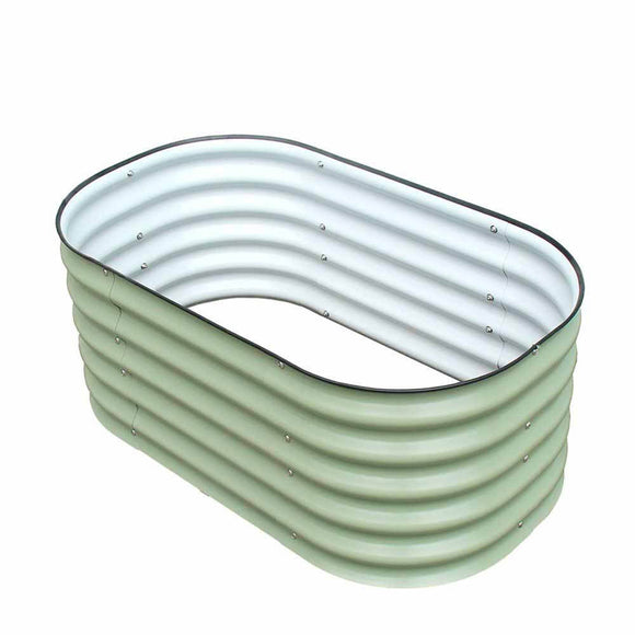 17" Metal Round Raised Garden Bed | 17" Corrugated Metal Garden Beds | For Outdoor Flowers