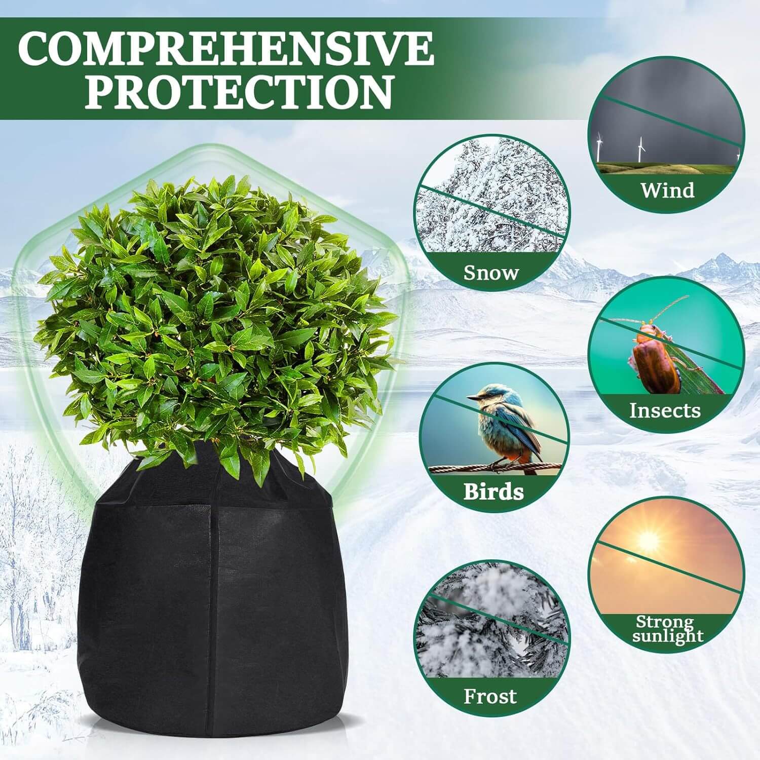 Potted Plant Cover | Frost Cover for Plants | Flower Pot Cover | Cultiuana - 0