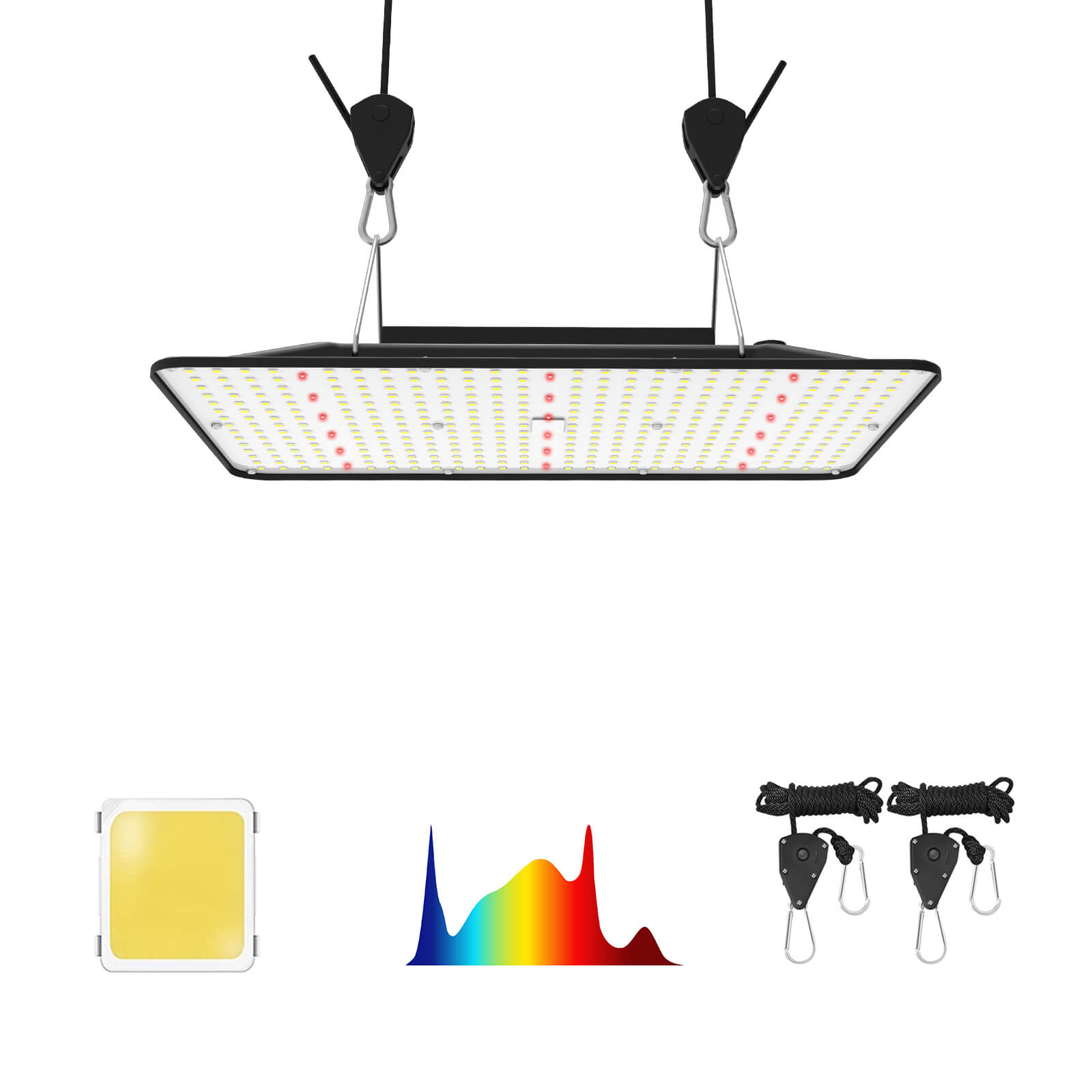 CT-100 Full Spectrum LED Grow Light - 100 Watts, 2x2 (4 sq ft), Small Fixture, Dimmable Knob, IR Diodes | Cultiuana - 0